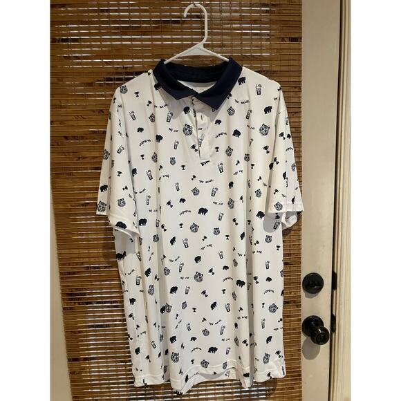 NWOT Swannies Polo Mens 3XL  Tiger, Bear Legends Print Golf Performance XXXL - Picture 1 of 5